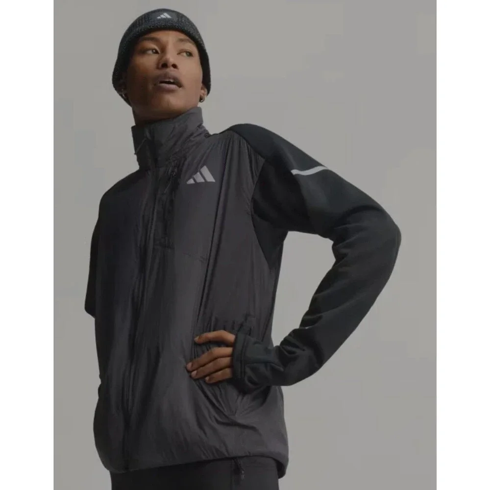 Adidas Adi365 Running Climawarm Jacket Men’s Large black/gray JM5729 NEW
